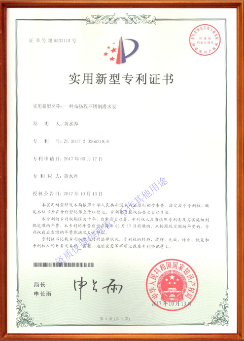 高揚(yáng)程不銹鋼潛水泵